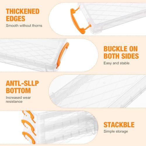 Gueevin 24 Pcs Pencil Box Clear Plastic Pencil Case, Orange - Image 3