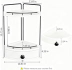 2-Tier Corner Bathroom Counter Organizer with Drawer, White - Image 2