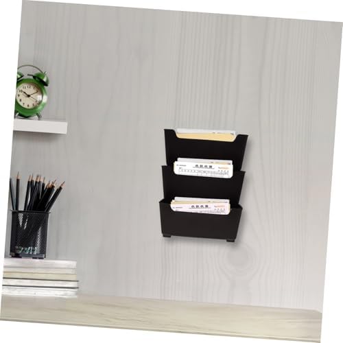 SHOWERORO Wall-Mounted File Organizer Plastic Document Holder for Home Office Hanging Mail and Paper Organizer Label Slots for Bills and Receipts - Image 7