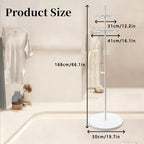 66In Floor Standing Belt Display Stand, Double-Layered Design Belt Hanger with 31 Hooks, Tie Scarf Belt Rack with Adjustable Feet for Home, Boutiques, Clothing Stores, Retail Stores (White) - Image 3