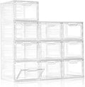 10 Pack Clear Storage Bins with Lids, 19 Qt Closet Organizers and Storage by Freebat
