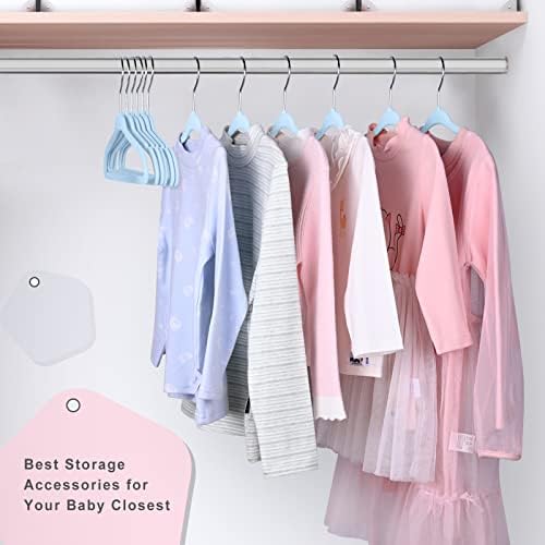 BAGAIL 50 Pack Kids Velvet Hangers 14 Inches Children's Clothes Hangers Non-Slip Baby Hangers for Infant/Toddler (Babyblue) - Image 6