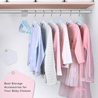 BAGAIL 50 Pack Kids Velvet Hangers 11 Inches Children's Clothes Hangers Non-Slip Baby Hangers for Infant/Toddler (Babyblue) - Image 6