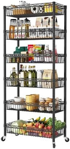 SINGAYE 6 Tier Shelf Wire Shelving Adjustable Storage Shelves Basket Rack by SINGAYE