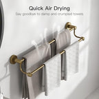 BESy Double Towel Bar Bathroom Towel Rack Towel Rod Holder Antique Brass - Image 6