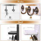 Key Holder for Wall, Mail Organizer Wall Mount with 8 Hooks Wooden Hanging Key Rack for Home Decor, Hallway, Entryway (Vintage White) - Image 5