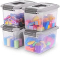Citylife 4 Packs 6 QT Plastic Storage Bins with Latching Lids Stackable Storage Containers for Organizing Clear Storage Box for Garage, Closet, Kitchen by CITYLIFEHomeOrganization