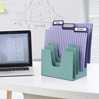 Acrimet 5 Section Incline File Sorter Organizer, Desktop Mail Holder, Green - Image 2
