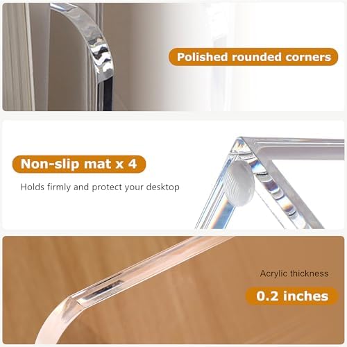SANRUI Acrylic File Organizer, Clear Magazine Holder with 3-Section, A4 - Image 3
