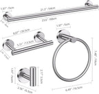 Brushed Nickel Towel Bar Bathroom Hardware Accessories Set, 10 Pieces Upgraded Toilet Paper Holder 23.6 Inch Towel Rack for Bathroom Wall Mounted Stainless Steel Bathroom Set - Image 6