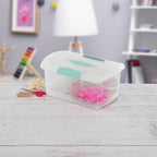 Sterilite Medium Nesting ShowOffs, Clear Plastic Latch Lid Bin, 18-Pack - Image 4