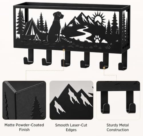 Custom Dog Leash Holder for Wall Pet Supply Organizer with Storage Basket - Image 6