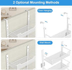 VyGrow 12.3" W Narrow Over the Door Pantry Organizer, 6-Tier Over the Door Organizer with Adjustable Basket, Pantry Door Organization for Pantry Kitchen Storage Room Spice Rack, White - Image 5