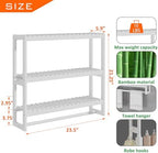 RRX Bathroom Shelf Storage Organizer, Shelf 3-Tier Adjustable Layer, White - Image 3