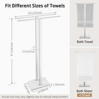 KES Standing Towel Rack, 37" H, 18/8 Stainless Steel & Marble Base Polished - Image 6
