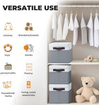 Extra Large Storage Baskets with Lids 8 Pack, 33 QT Blanket Basket for Organizing/ Stackable Decorative Closet Organizers and Storage Box for Clothes Towels/ Toy Organizers Bins with Handles/ 16x12 - Image 6