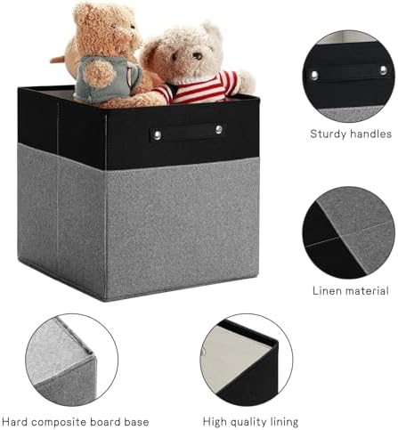 FinishingBo 13x13x13 Storage Cube Bins 6 Pack, Cube Shelf Baskets - Image 6