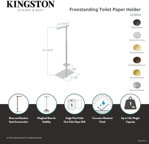 Kingston CC8005 Freestanding Toilet Paper Holder, Oil Rubbed Bronze - Image 6