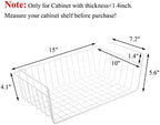 Tebery 4 Pack White Under Shelf Wire Basket Hanging Storage Baskets, Under Cabinet Add-on Storage Racks Slide-in Baskets Organizer for Kitchen Pantry Desk Bookshelf - Image 2