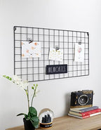 Rae Dunn Wire Wall Grid - Large Metal Grid Panel Organizer for Collage, Photo Wall, Picture Display, Memo Board, Hanging Office Organization, Art - Home and Classroom Décor - Memories Black - Image 3