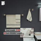 JQK Double Towel Bar Champagne Bronze, 27 Inch 304 Stainless Steel Thicken 0.8mm Towel Rack for Bathroom, Towel Holder Wall Mount, Useable Length 24 Inch, TB100L24-CB - Image 3