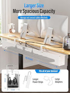 [Upgraded] Large Under Desk Cable Management Tray, Cinati Cable Management Under Desk No Drill, 42" Fabric Cord Hider for Wire Organizer, Cord Organizer for Office, Home - Supports Up to 30lbs White - Image 5