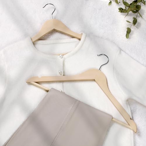 TOPIA HANGER Unfinished Natural Wooden Hangers 30 Pack- 360° Swivel Hook and Smoothly Cut Shoulder Notches-Premium Wood Clothes Hangers for Suit, Coat, Jacket, Pant, Camisole-CT10N30 - Image 5
