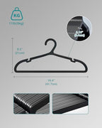 ABHENG 80 Pack Clothes Hangers, Non Slip Plastic Coat Hangers, Space Saving Hangers, Heavy Duty, Hanging Dry Wet Clothes, 16.4" x 8.3", Black, UAPY0580B - Image 7