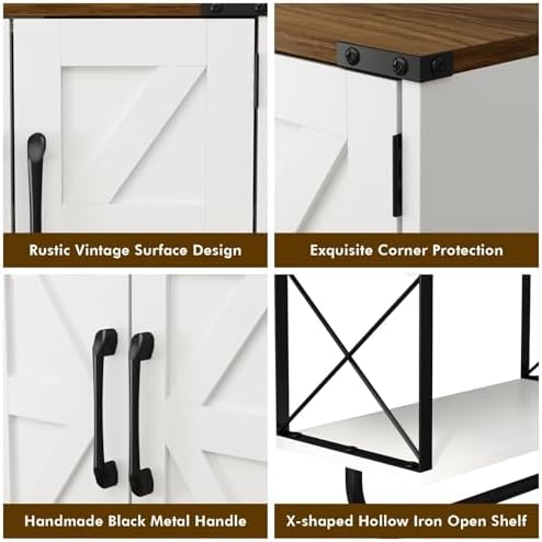 RUSTOWN Farmhouse Medicine Cabinet with 2 Barn Door, Bathroom Wall Cabinet - Image 6