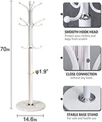 Kertnic Freestanding Coat Rack Stand, Heavy Duty Metal Hall Tree with 12 Hooks, 70 Inch Tall Stable Coat Hanger with 14.6" Natural Marble Base, Entryway Organizer for Coats Bags Hats Purses (White) - Image 5