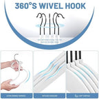 HOUSE DAY White Velvet Hangers 60 Pack, Non Slip Felt Hanger +Black Hook - Image 5