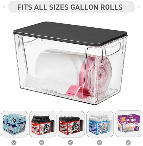 Heyuzb Pantry Organizers Storage, 2 Pack Large Clear Storage Bins with Bamboo Lids for Onion, Potato, Garlic, Canned Food, Organizer Bins for Under Sink, Kitchen, Countertop, Bathroom - Image 3