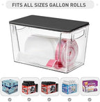 Heyuzb Pantry Organizers Storage, 2 Pack Large Clear Storage Bins with Bamboo Lids for Onion, Potato, Garlic, Canned Food, Organizer Bins for Under Sink, Kitchen, Countertop, Bathroom - Image 3