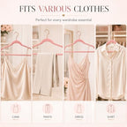 Smartor Pink Velvet Hangers 50 Pack, Non Slip Rose Gold Hook Felt Hangers - Image 4