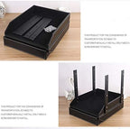Leather Desk File Organizer, 3-Layer Stackable Tray, Used to Store documents, folders, Stationery, Magazines, Newspapers, Letters, and Other Home Office Sundries Desktop Organization Holder(Black)… - Image 6