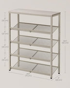 VASAGLE 5-Tier Shoe Rack, Adjustable, Freestanding - Image 3