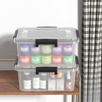 Set of 6 12 Quart Plastic Stackable Storage Bins with Gasket Seal Lids, Watertight Storage Container, Clear Latch Box Tote - Image 6