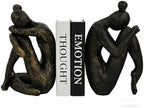 1 Pair Thinker Decorative Bookends for Shelves, Heavy-Duty Book Ends Holder, Resin Book Stopper for Office Home Living Room Decor - Image 6