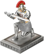 Roman Praetorian Warrior Knight Pen Holder Desk Ornament Silver - Image 2