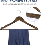 JS Hanger Wooden Coat Hangers, 20 Pack High Grade Wood Suit Hangers with Non Slip Pant Bar - Extra Smooth and Splinter Free Retro Finish Wooden Suit Hangers for Closet Organization - Image 5