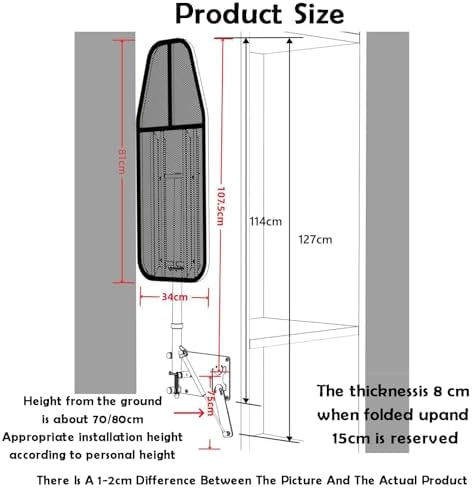 Wall-Mounted Ironing Board, Side Mount Ironing Table,for Small Spaces Laundry Rooms Apartment Wardrobes(Color 2) - Image 2
