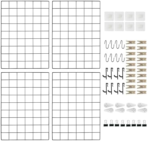 CIKLCIX Wire Wall Grid Panel Set of 4, Photo Display Board & Memo Board by Unknown