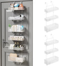 HapiRm Over Door Organizer Storage - Separable Door Organizer Hanging with 6 Metal Large Capacity Baskets for Bathroom Bedroom Kitchen Pantry Closet (White) by HapiRm