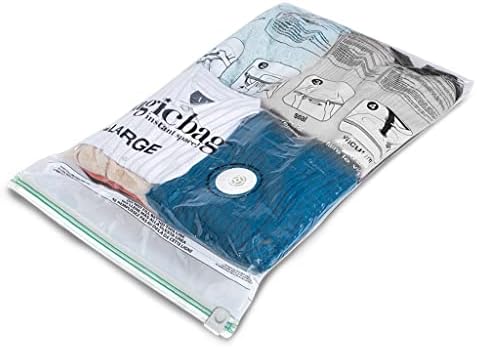 MagicBag Instant Space Saver Storage - Flat Large - Set of 6 Bags Total - Airtight Double Zipper - Vacuum Seal - Clothing, Pillows - Home Organization - Image 3