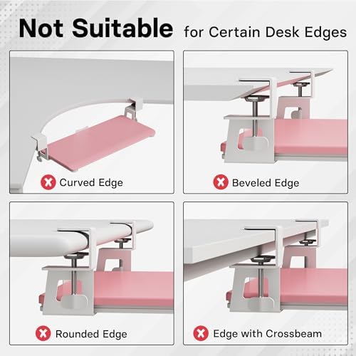 BONTEC Under Desk Keyboard Tray, Pull-Out Keyboard & Mouse Platform - Image 2