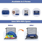 Surblue Hanging Closet Storage Bag Collapsible 3-Shelf Washable Oxford Fabric with 2 Hooks (XL 17.71 * 11.81 * 20in, Blue) - Image 3