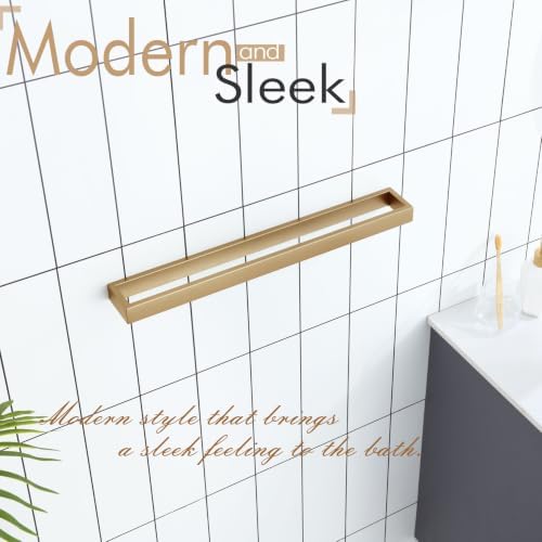 KOKOSIRI Towel Bar for Bathroom Wall Mount Bath Towel Holder 24-Inch Kitchen Rack Champagne Bronze Stainless Steel, 1 Pack B4008CPG-L24 - Image 6