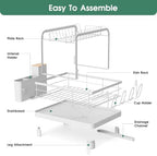Runnatal 2-Tier Dish Drying Rack with Drainboard for Kitchen Counter - Image 6
