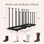 Boot Rack,Metal Free Standing Boot Storage Organizer, 8 Pairs,Black - Image 3