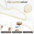 Velvet Short Neck Hangers - Heavy-Duty, Non-Slip Felt Surface, Space-Saving Design with Anti-Slip Grooves & Shoulder Shape, 360° Rotating Hooks, Durable for Coats, Shirt& Dresses - Image 4